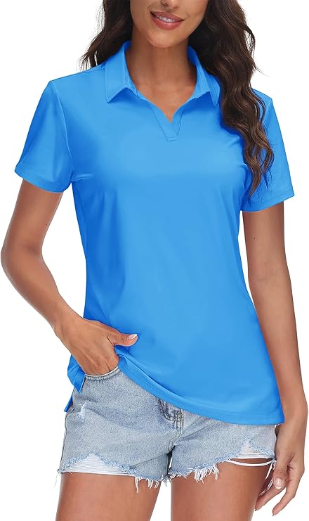 TACVASEN Women's V-Neck Polo Shirts